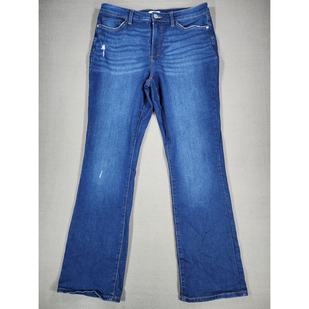 LC Lauren Conrad High Rise Bootcut Jeans Sz 14 Medium Blue Wash Classic Stretch